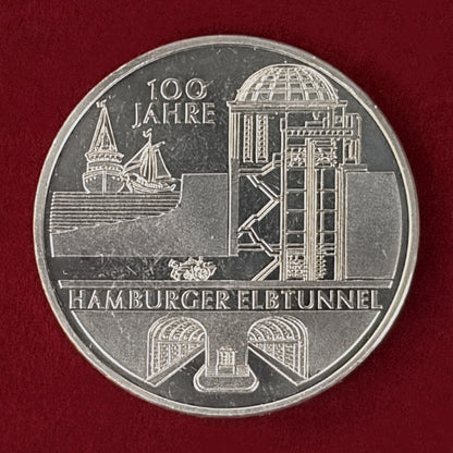 【ドイツ】ハンブルク・エルベトンネル開通100周年記念 10ユーロ 白銅貨 2011［C-0001080］
