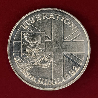 【フォークランド諸島】フォークランド諸島解放記念 50ペンス 白銅貨 1982［C-0001083］