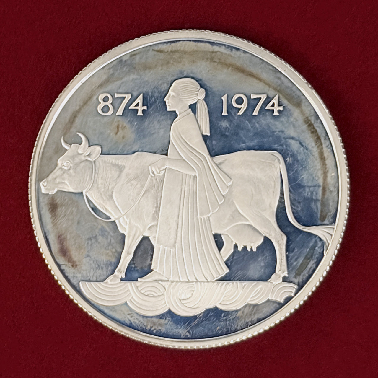 【アイスランド】プルーフセット 銀貨2枚組 1974［C-0001090］
