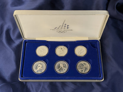 【イタリア】2006年トリノオリンピック記念 プルーフセット 銀貨6枚組 2005［C-0001095］