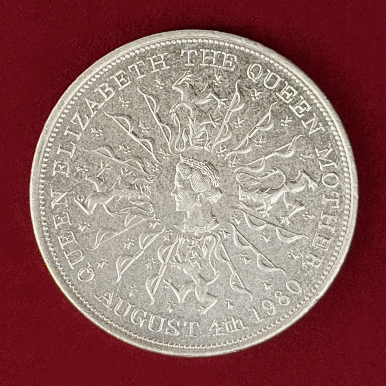 【United Kingdom】Queen Elizabeth The Queen Mother 80th Birthday 25 Pence Silver Proof Coin 1980 [B-0000784]