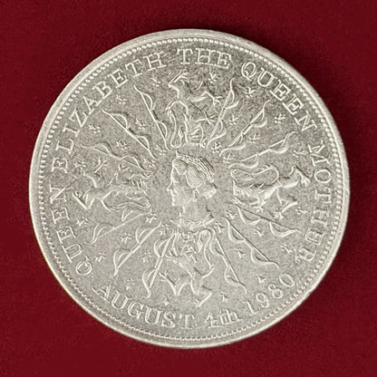 【United Kingdom】Queen Elizabeth The Queen Mother 80th Birthday 25 Pence Silver Proof Coin 1980 [B-0000784]