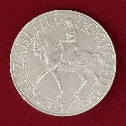 【UK】Queen Elizabeth II Silver Jubilee 25 Pence Silver Proof Coin 1977 [B-0000851]