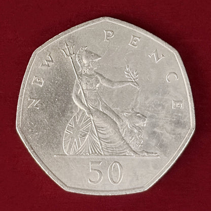 【イギリス】50ペンス 白銅貨 1969［C-0001099］