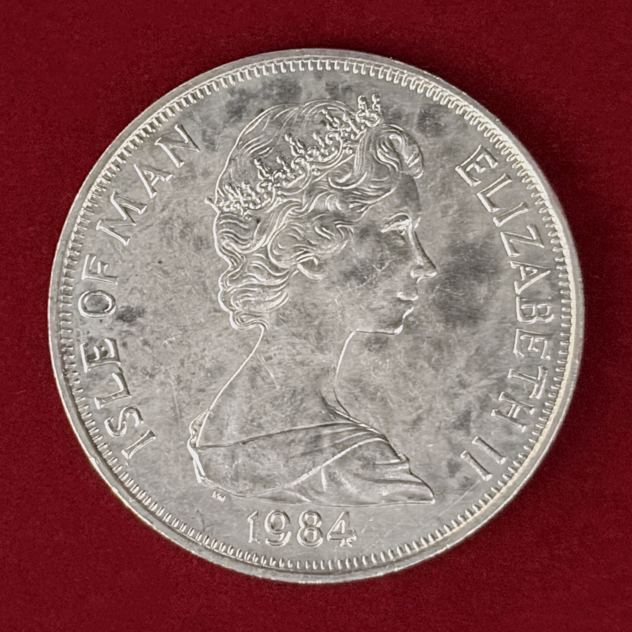マン島】紋章院500周年記念 1クラウン 白銅貨 1984［C-0001101