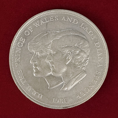 【イギリス】チャールズ皇太子殿下ご成婚記念 クラウン 白銅貨 1981［C-0001112］