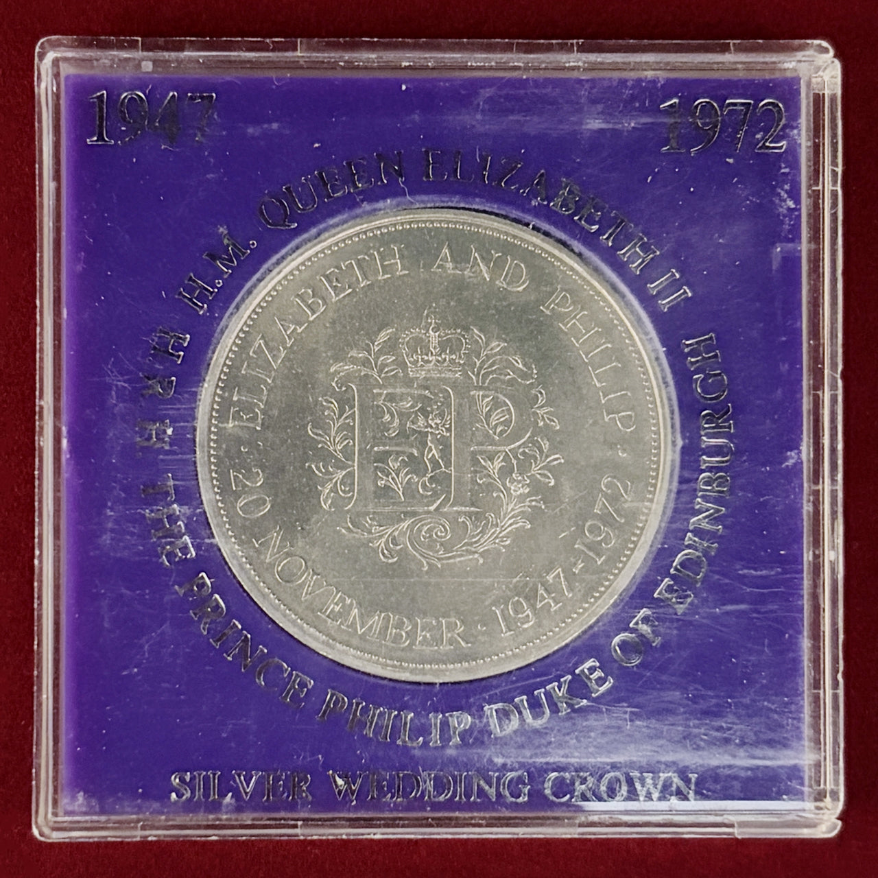 【イギリス】エリザベス2世・フィリップ殿下 ご成婚25周年 25ペンス 白銅貨 1972［C-0001113］