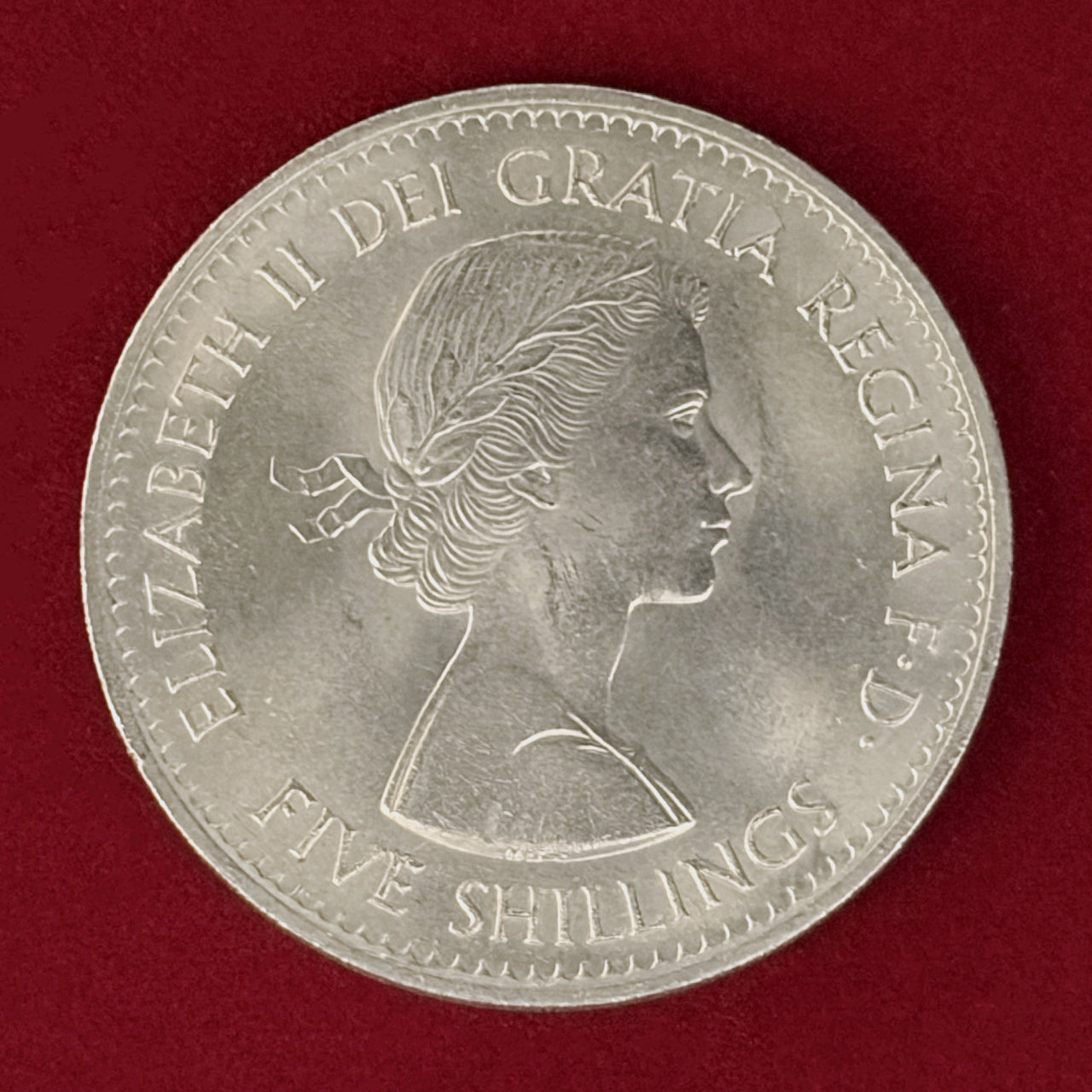 【イギリス】1960年ニューヨーク英国博覧会記念 5シリング 白銅貨 1960［C-0001124］