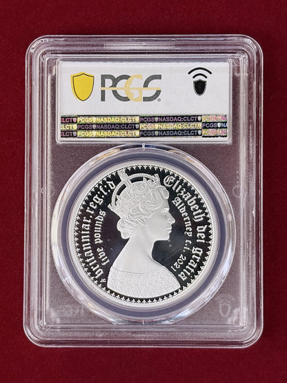 【オルダニー島】ゴシッククラウン誕生175周年記念 コインセット プルーフ銀貨 2枚組 2021 PCGS PR70 DCAM［C-0001137］