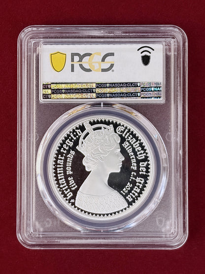【オルダニー島】ゴシッククラウン誕生175周年記念 コインセット プルーフ銀貨 2枚組 2021 PCGS PR70 DCAM［C-0001137］