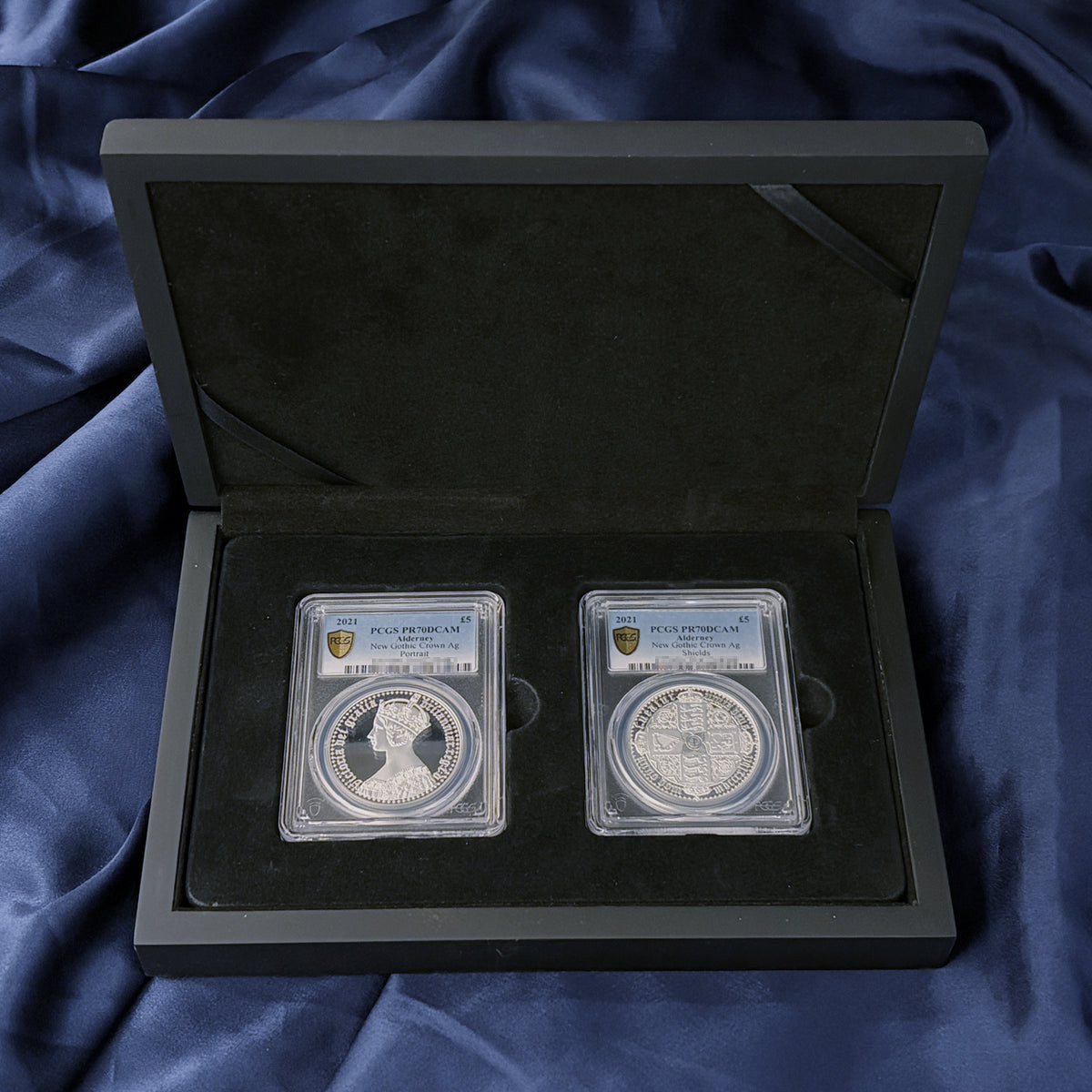 【オルダニー島】ゴシッククラウン誕生175周年記念 コインセット プルーフ銀貨 2枚組 2021 PCGS PR70 DCAM［C-0001137］