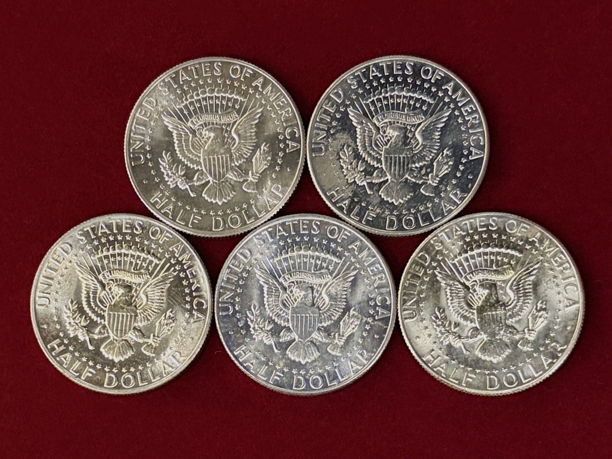 【アメリカ】ケネディ 1/2ドル 銀貨 5枚組 1965～1969［C-0001154］