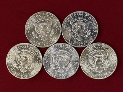 【アメリカ】ケネディ 1/2ドル 銀貨 5枚組 1965～1969［C-0001154］