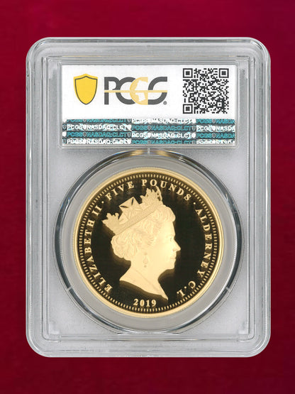 [Alderney] Una and the Lion 5 pound gold coin, Proof, 2019, PCGS PR70DCAM [F-0000004]