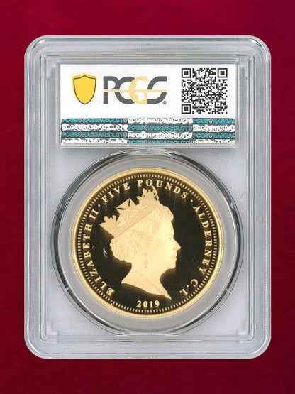 【オルダニー島】ウナ＆ライオン 5ポンド 金貨 プルーフ 2019 PCGS PR70DCAM［F-0000006］