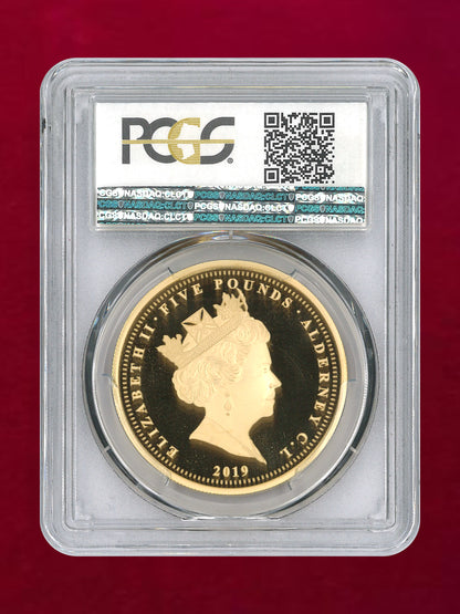 【オルダニー島】ウナ＆ライオン 5ポンド 金貨 プルーフ 2019 PCGS PR70DCAM［F-0000007］