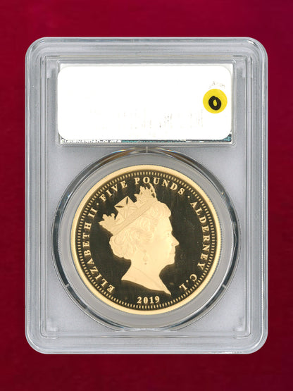[Alderney] Una and the Lion 5 pound gold coin, Proof, 2019, PCGS PR70DCAM [F-0000004]