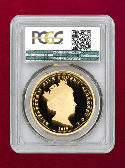 [Alderney] Una and the Lion 5 pound gold coin, Proof, 2019, PCGS PR70DCAM [F-0000004]