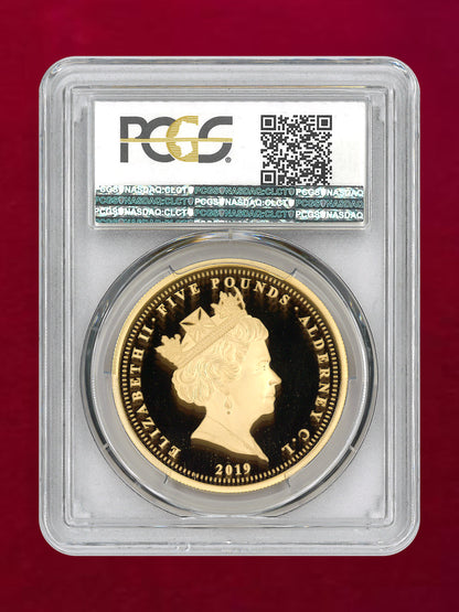 【オルダニー島】ウナ＆ライオン 5ポンド 金貨 プルーフ 2019 PCGS PR70DCAM［F-0000014］