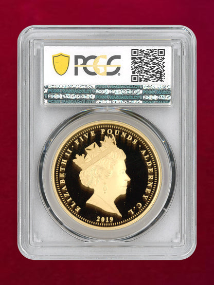 [Alderney] Una and the Lion 5 pound gold coin, Proof, 2019, PCGS PR70DCAM [F-0000004]