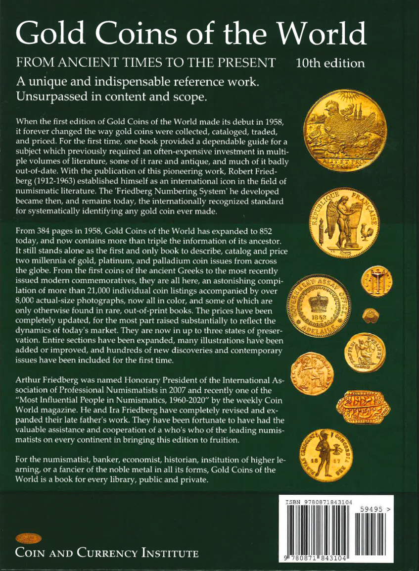 Gold Coins of the World by Friedberg, 10th Edition [E-0000016 Gold Coins of the World by Friedberg, 10th Edition [E-0000016